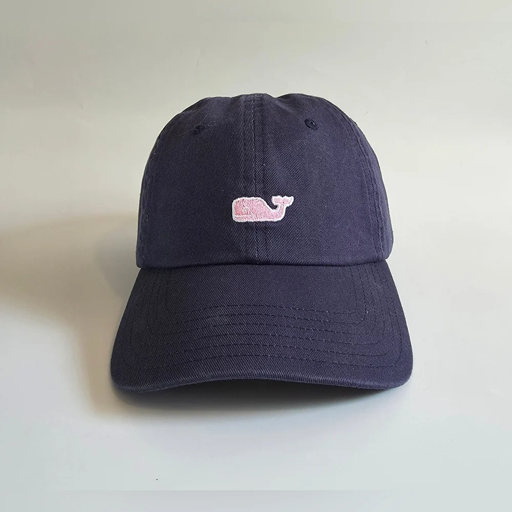 NWT Vinyard Vines Pink Whale Logo Baseball Hat in Vineyard Navy Women's